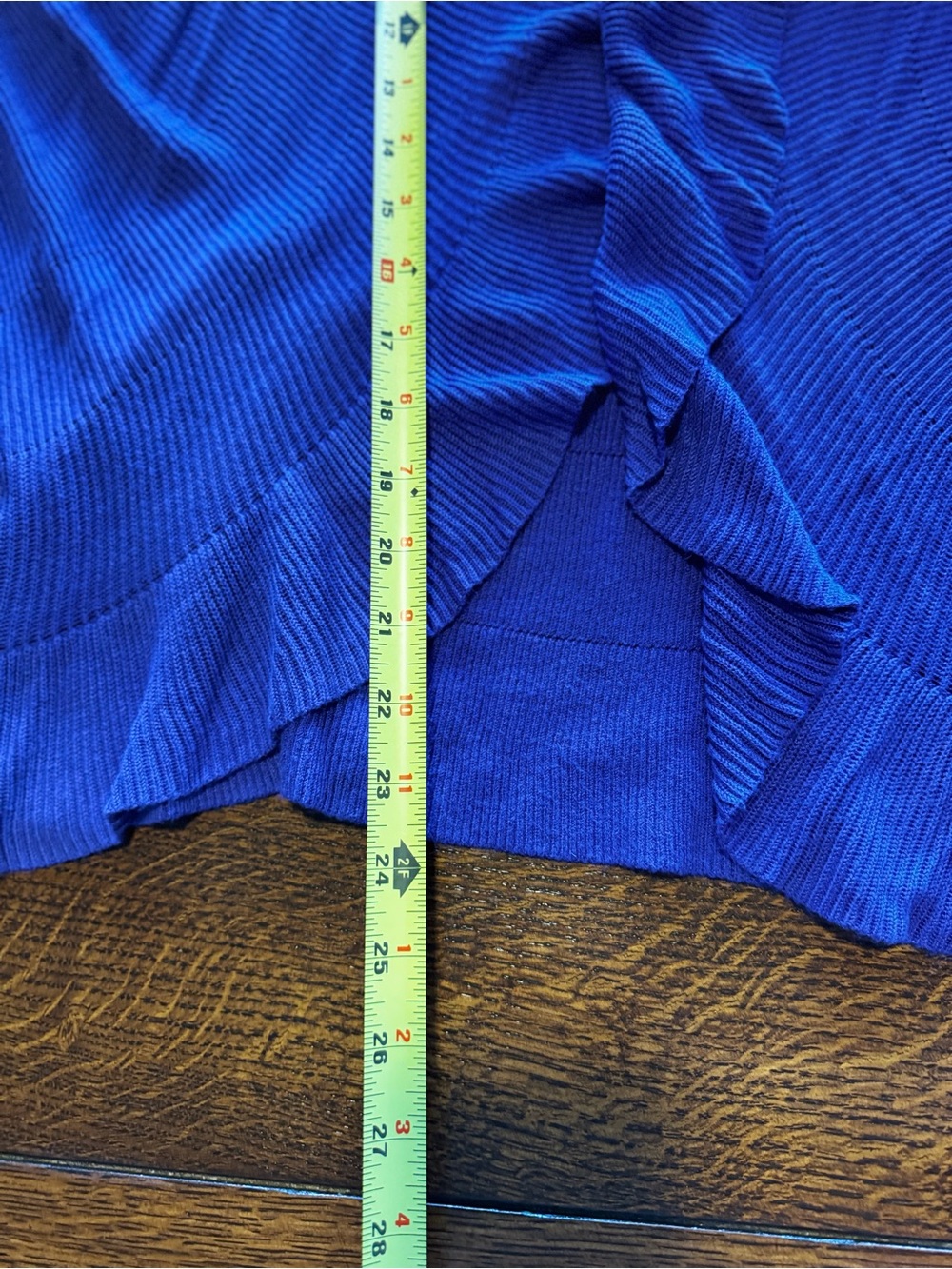 CHICO’S Ruffle Edge Purple Blue Ruffle-Front Open Cardigan Sweater — #LHP - Picture 15 of 16